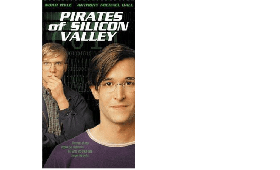 《硅谷传奇》（Pirates of Silicon Valley）（1999）
比尔•盖茨与斯蒂夫•乔布斯几乎在所有方面的看法、观点都是对立的，他们只有在一个事情上是共同的，那就是尽一切可能封杀这个影片。硅谷的高科技公司是如 何孵化的？不到25岁的年轻人利用了什么样的市场规则，又是如何让市场规则、让客户、让竞争对手形成一个共同体的？层出不穷的阴谋笼罩在硅谷的上空。